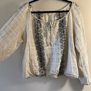 White Patterened Top